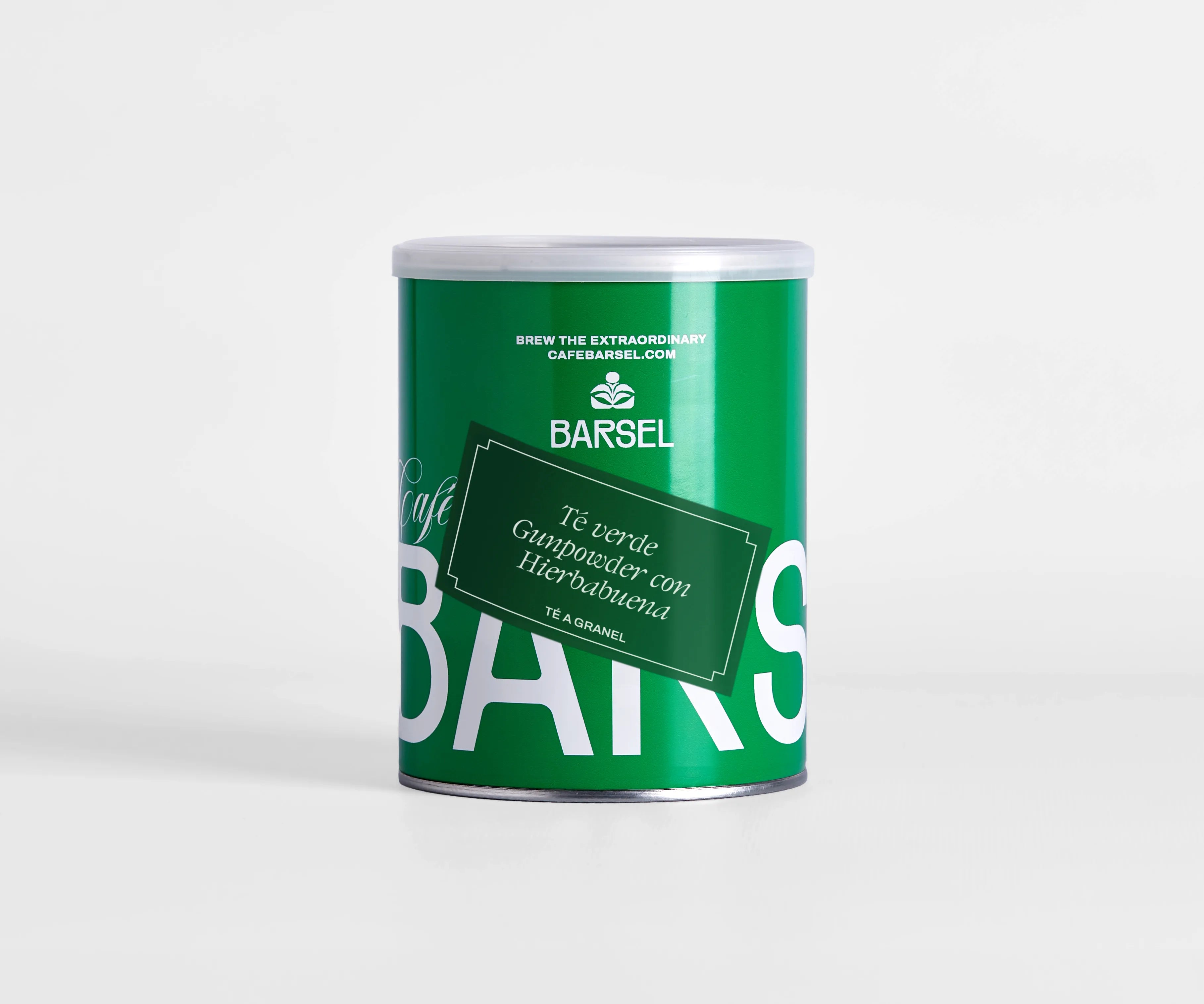 Té verde gunpowder con hierbabuena en bote